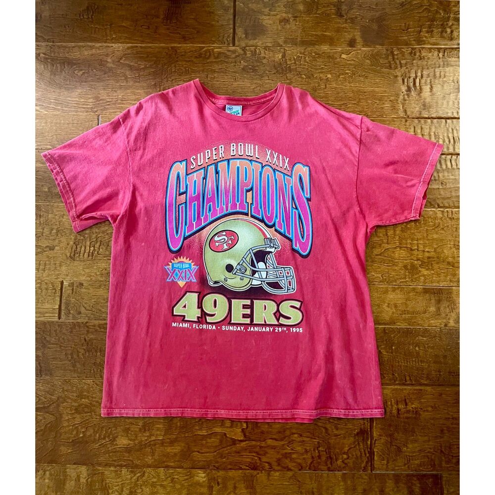 Vintage 1995 San Francisco 49ers Super Bowl XXIX Champions T-Shirt 2X ’47 Brand
